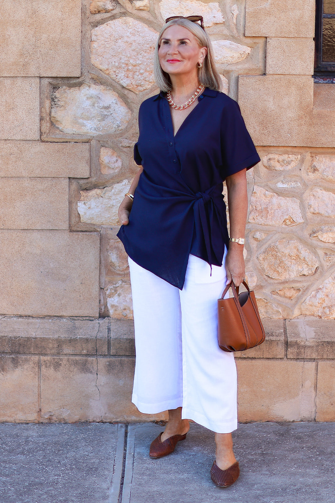 Sterling Collared Tie Shirt | NAVY