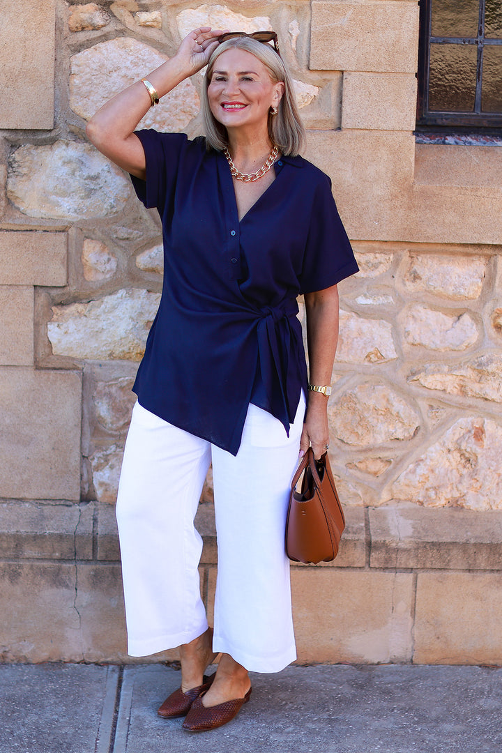 Sterling Collared Tie Shirt | NAVY