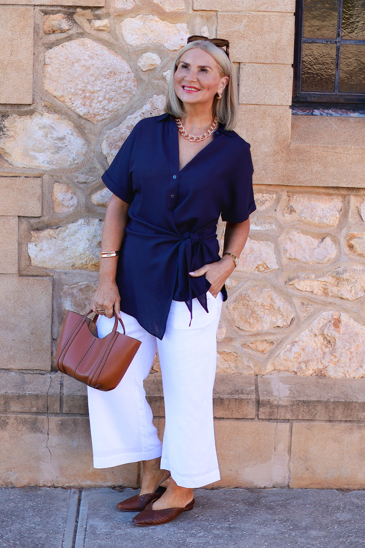 Sterling Collared Tie Shirt | NAVY