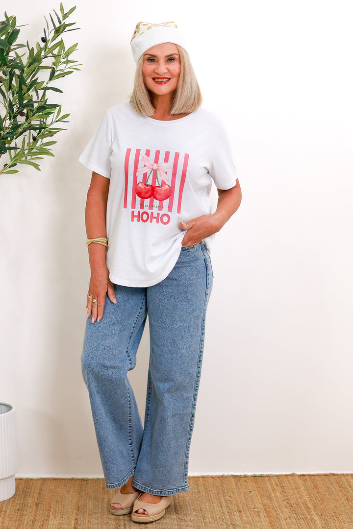 HO HO Christmas T-Shirt | WHITE