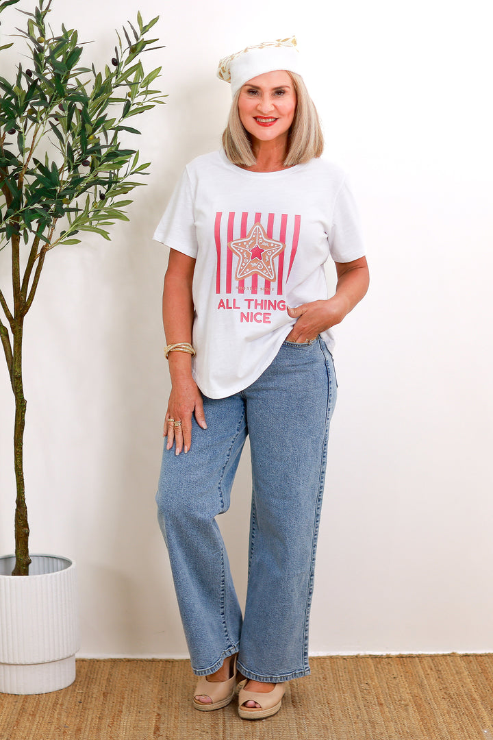 All Things Nice Christmas T-Shirt | WHITE