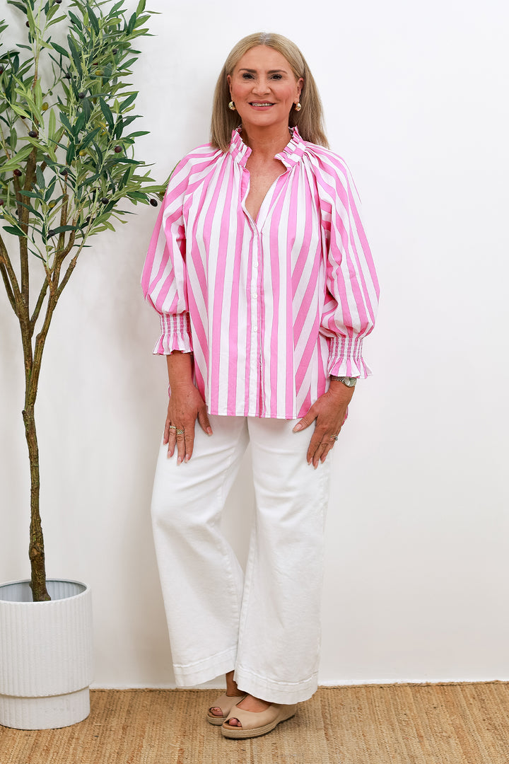 Felice Striped Shirt | PINK