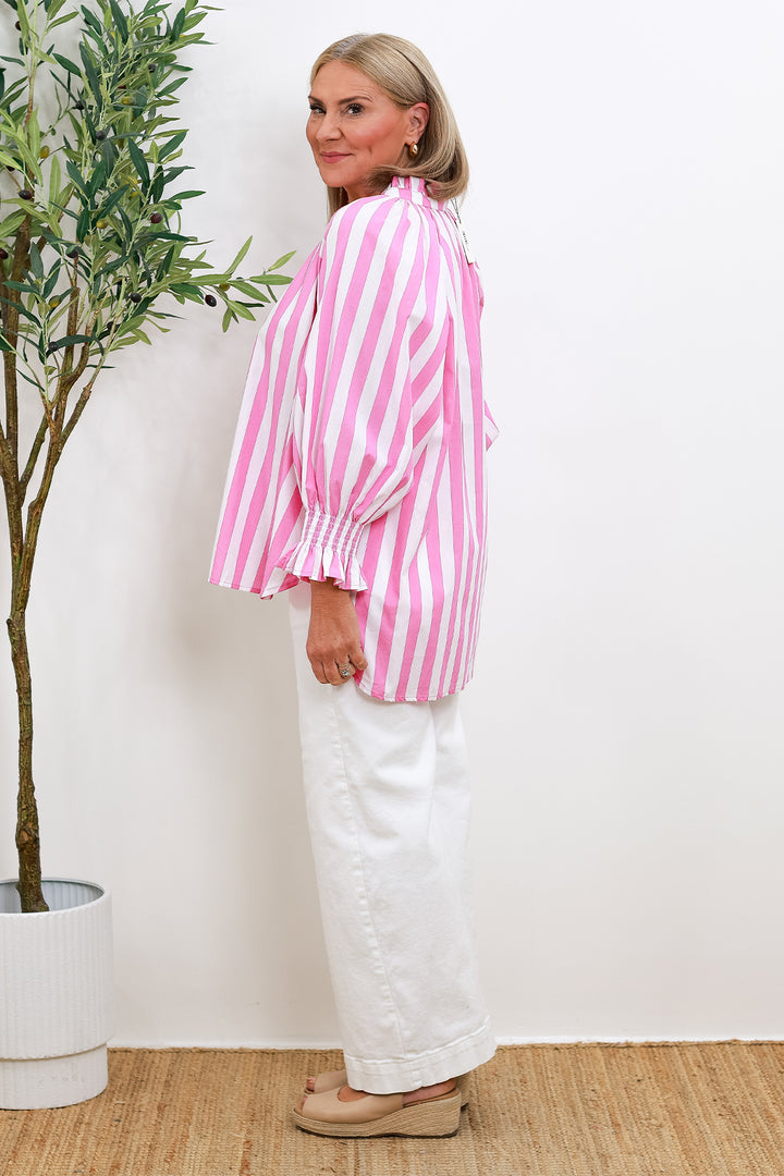 Felice Striped Shirt | PINK