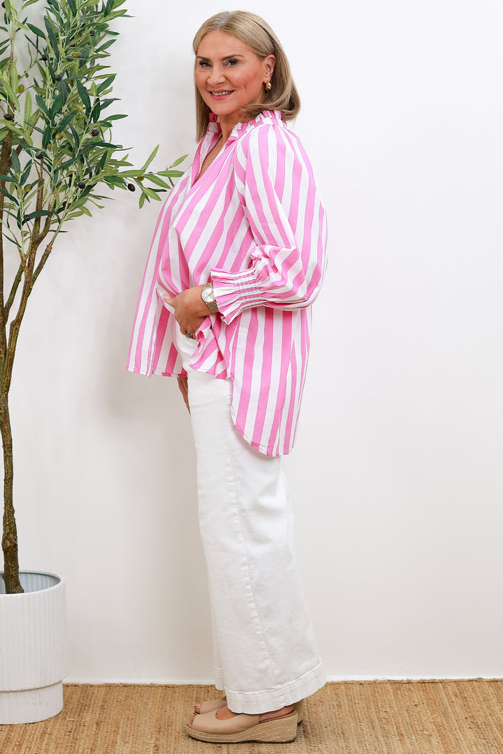 Felice Striped Shirt | PINK