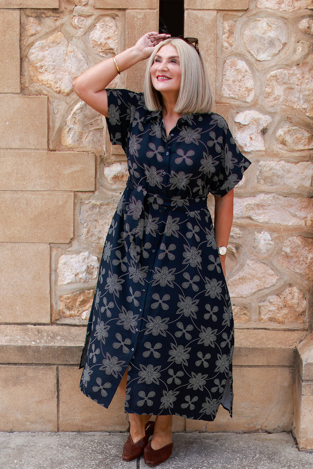 Riveria Relaxed Shirt Dress | BLACK