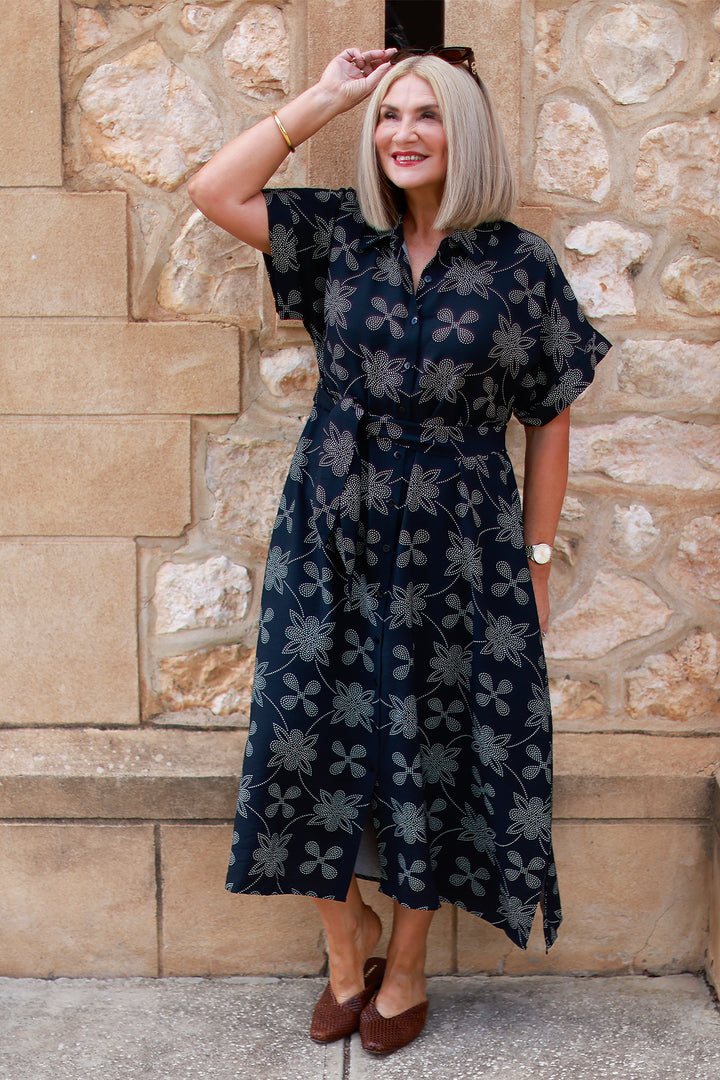 Riveria Relaxed Shirt Dress | BLACK