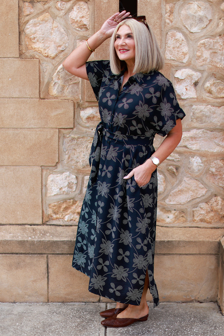 Riveria Relaxed Shirt Dress | BLACK