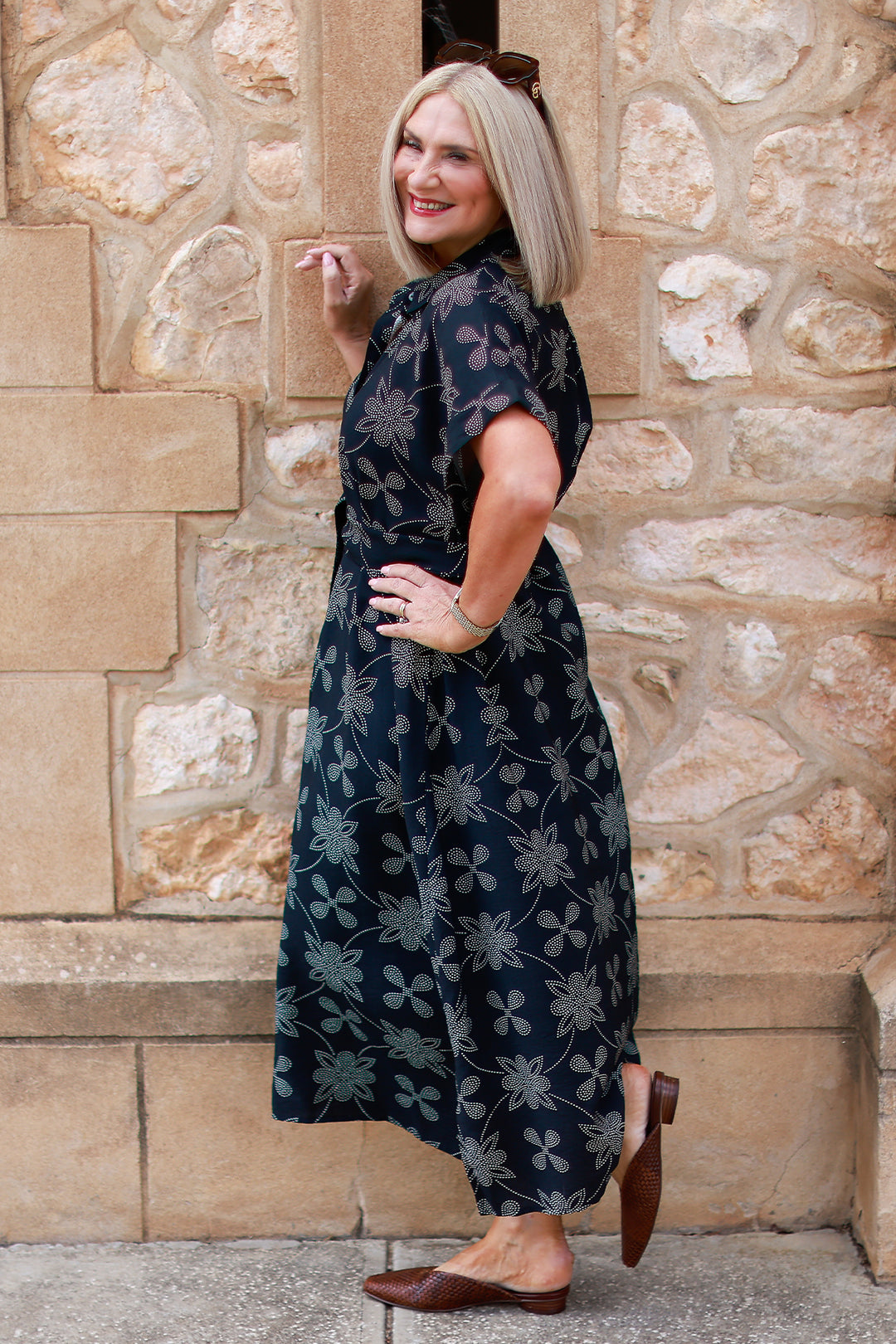 Riveria Relaxed Shirt Dress | BLACK