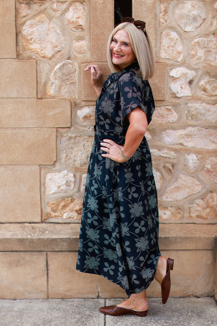 Riveria Relaxed Shirt Dress | BLACK