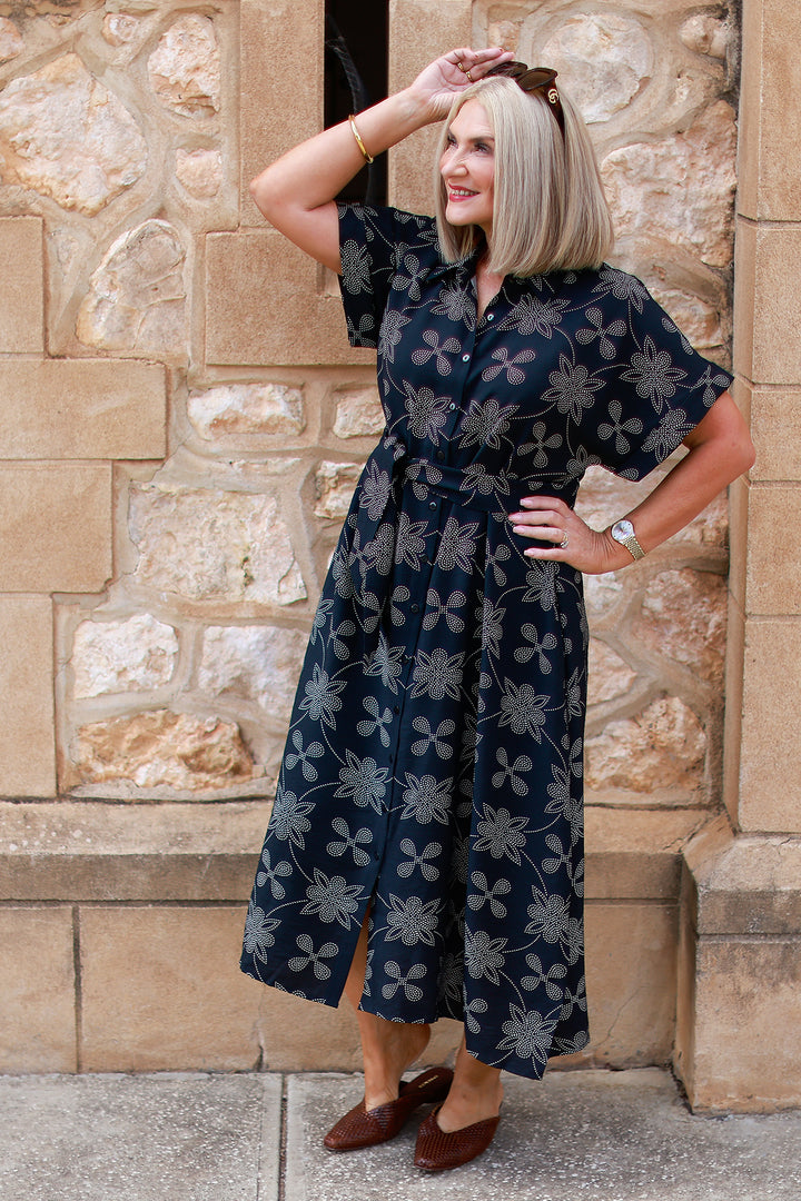 Riveria Relaxed Shirt Dress | BLACK