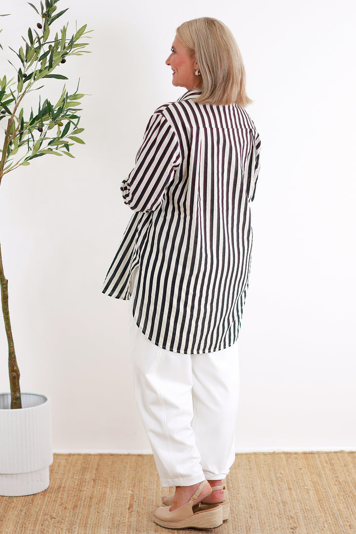 Classic Striped  Shirt | Black