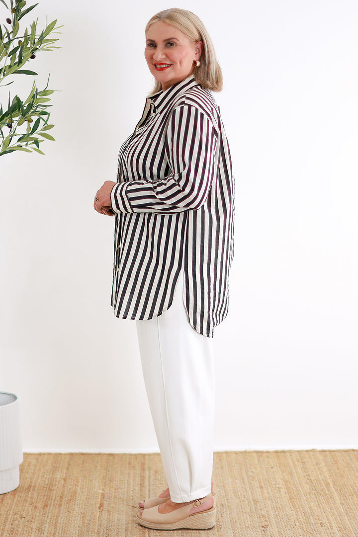 Classic Striped  Shirt | Black