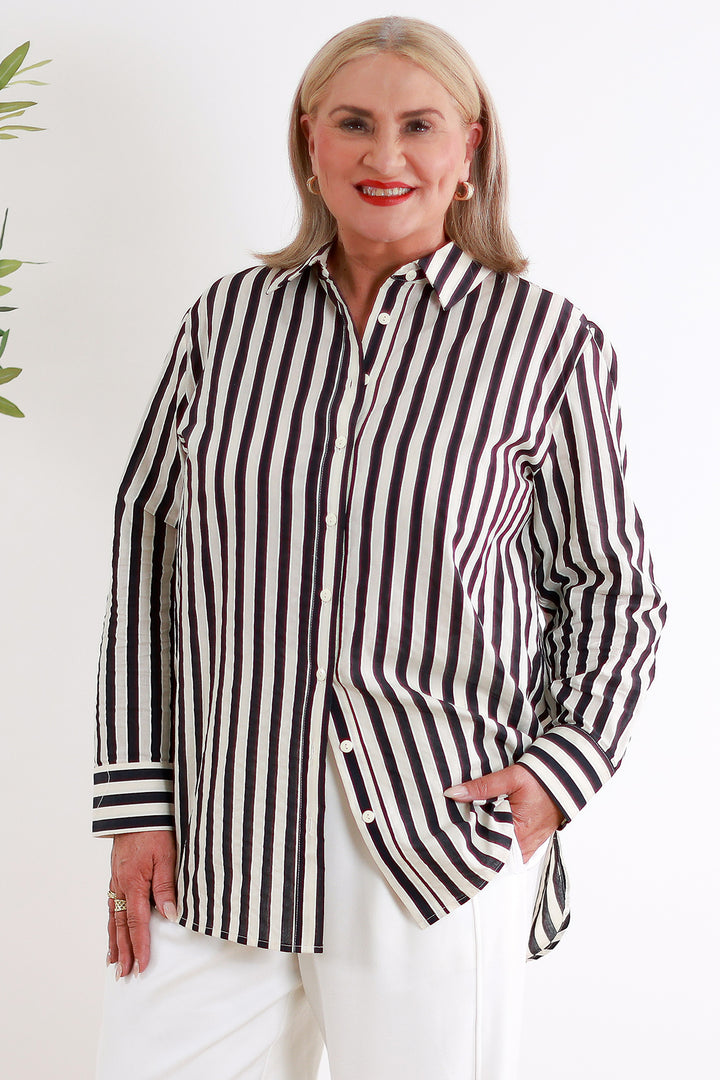 Classic Striped  Shirt | Black