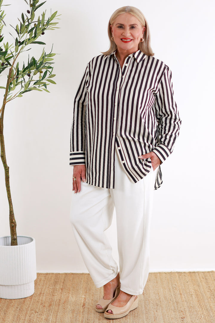 Classic Striped  Shirt | Black