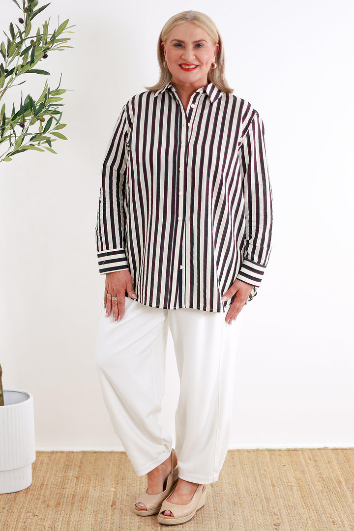 Classic Striped  Shirt | Black