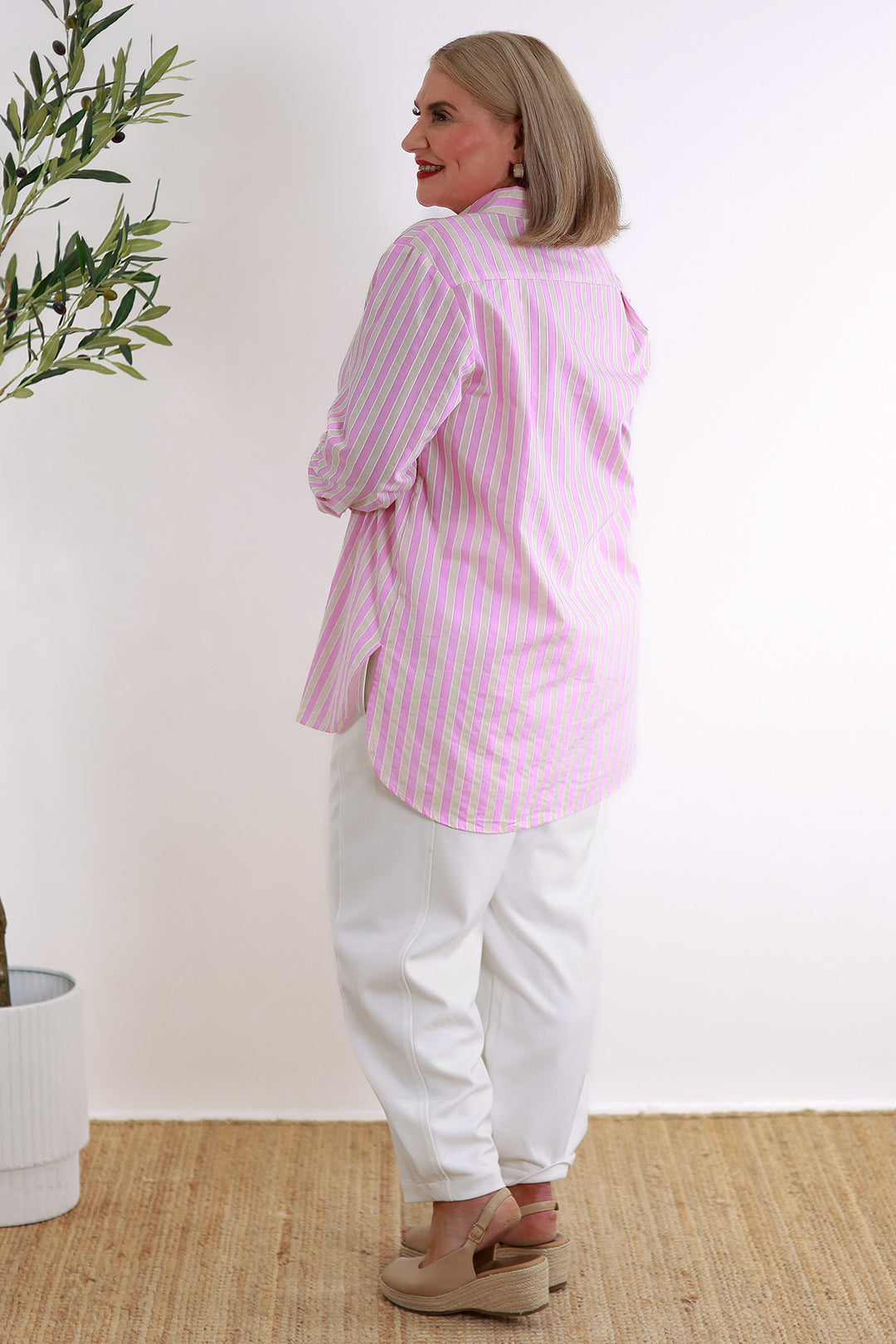 Classic Striped  Shirt | PINK