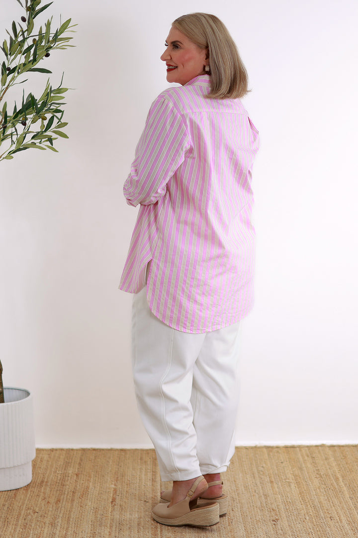 Classic Striped  Shirt | PINK