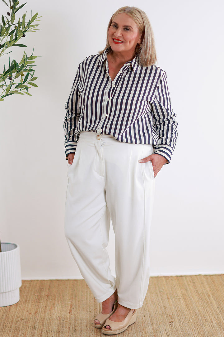 Classic Striped  Shirt | NAVY