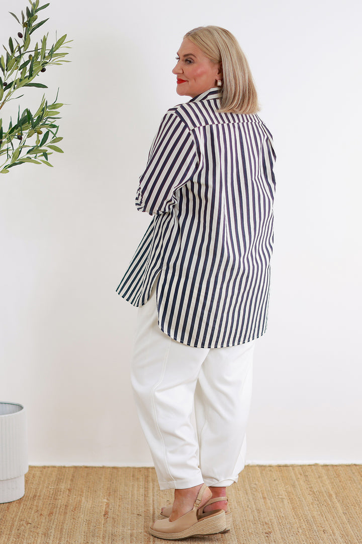 Classic Striped  Shirt | NAVY