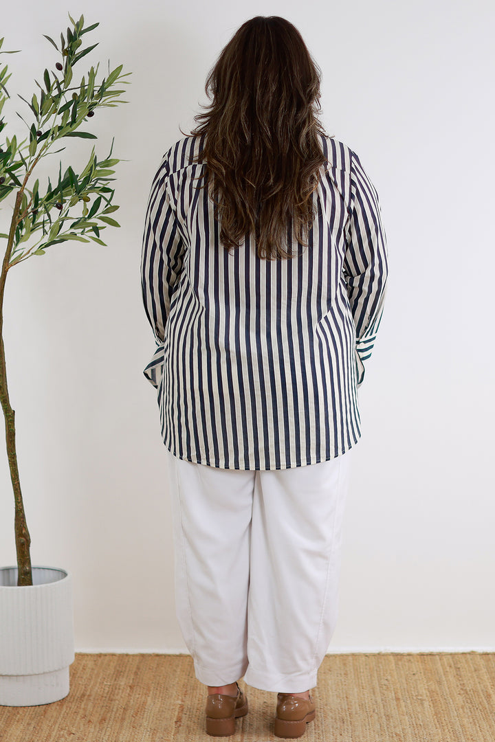 Classic Striped  Shirt | NAVY