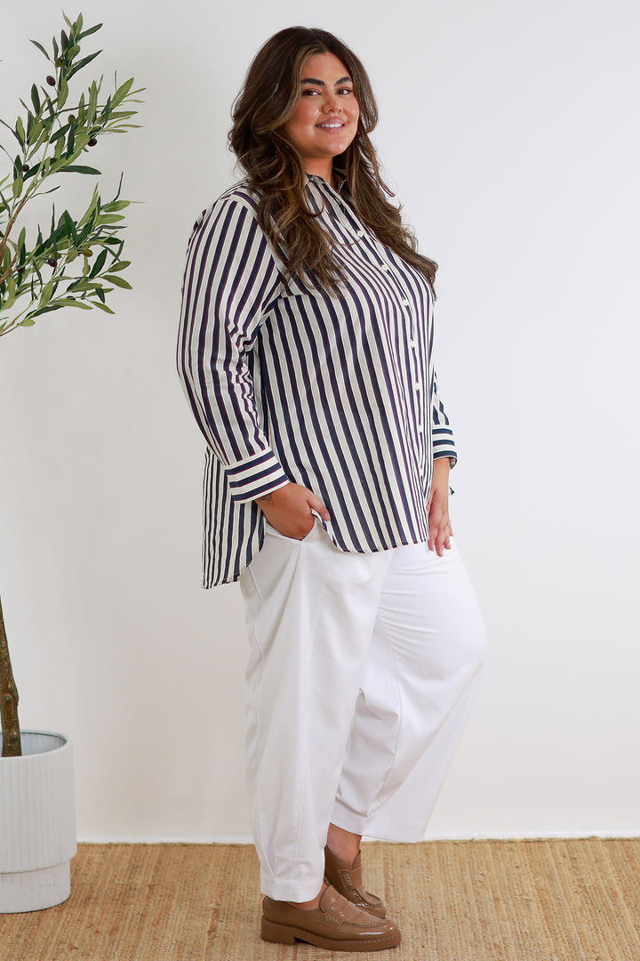 Classic Striped  Shirt | NAVY