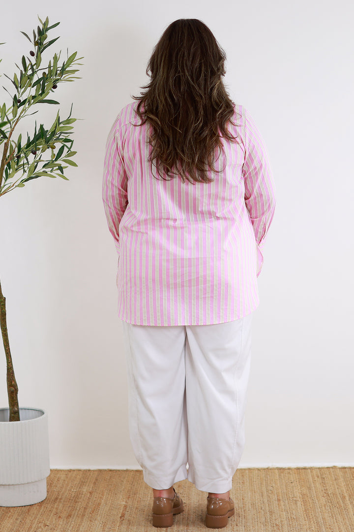 Classic Striped  Shirt | PINK