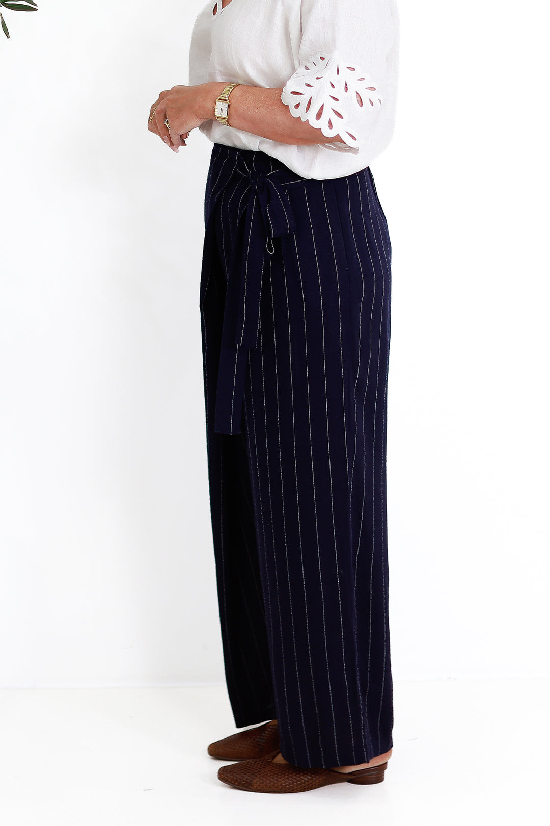 Virtue Pinstripe Pant | NAVY & WHITE