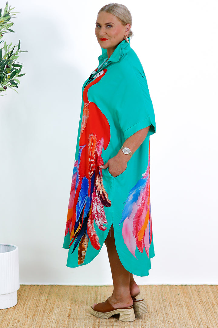 Sanctuary Shirt Dress | GREEN