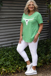 Rawhide Relaxed Tee | Green pop