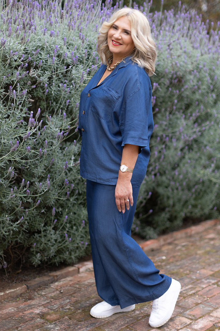 Cari Palazzo Pant | Blue