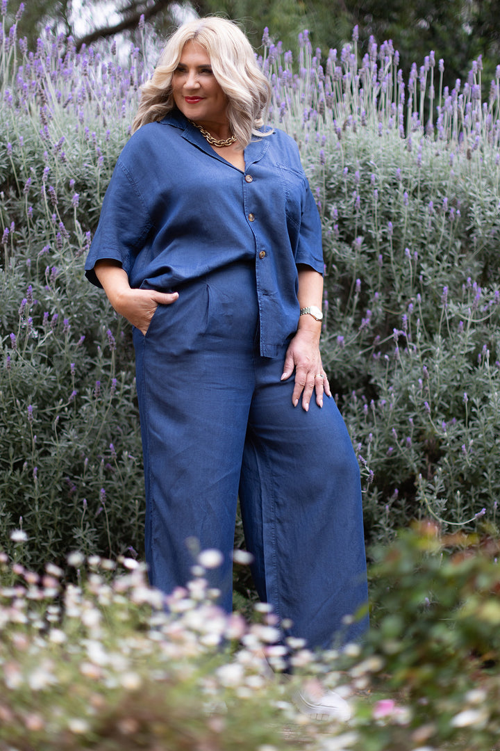 Cari Palazzo Pant | Blue