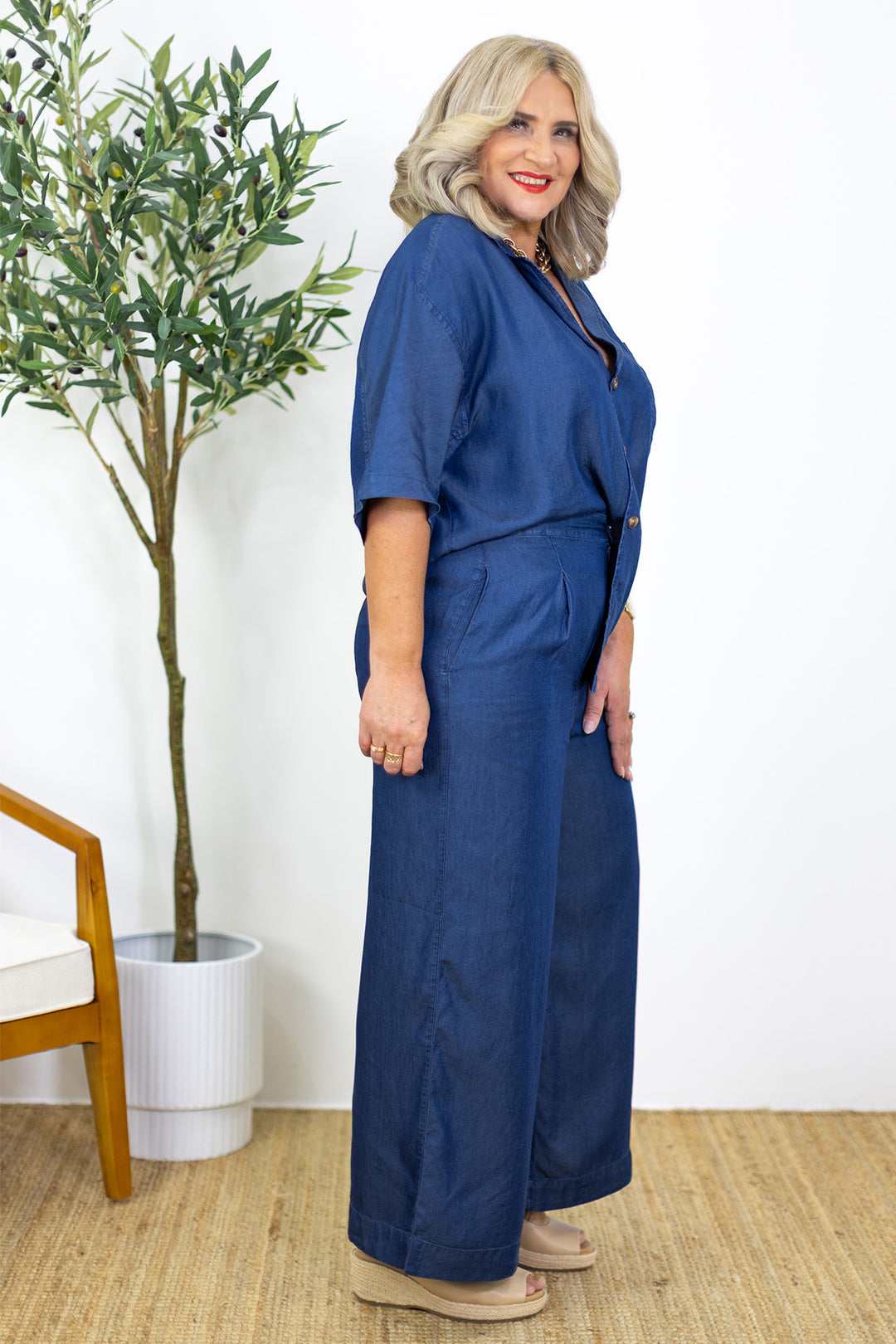 Cari Palazzo Pant | Blue