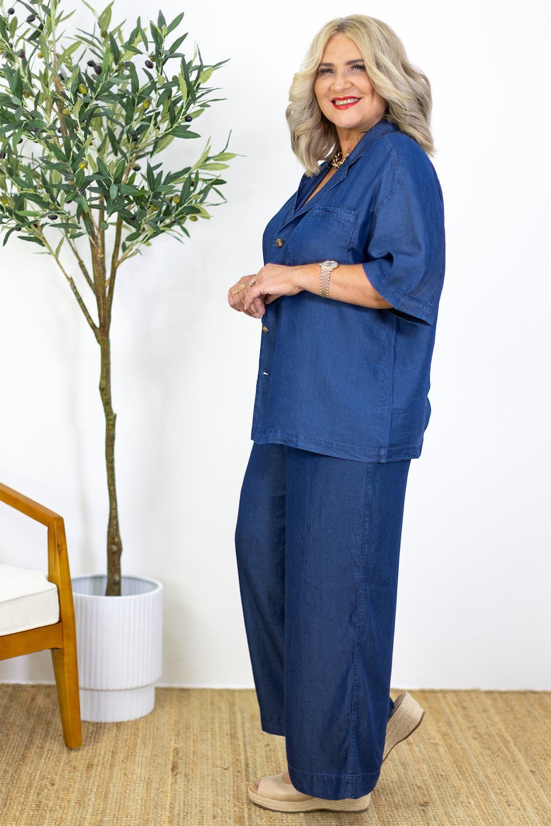 Cari Palazzo Pant | Blue