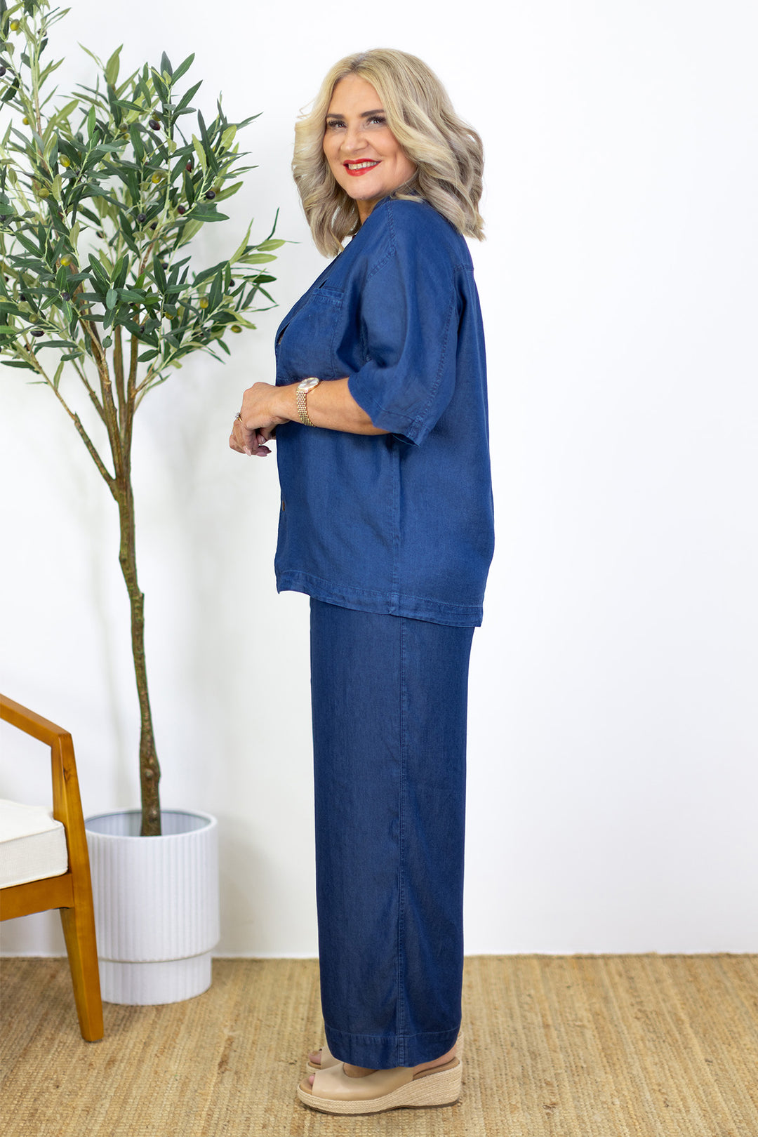 Cari Palazzo Pant | Blue