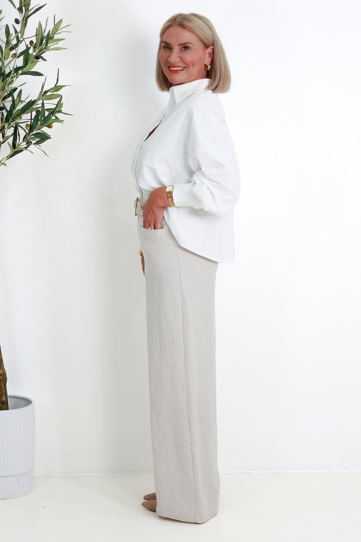 Ashby Peplum Shirt | WHITE
