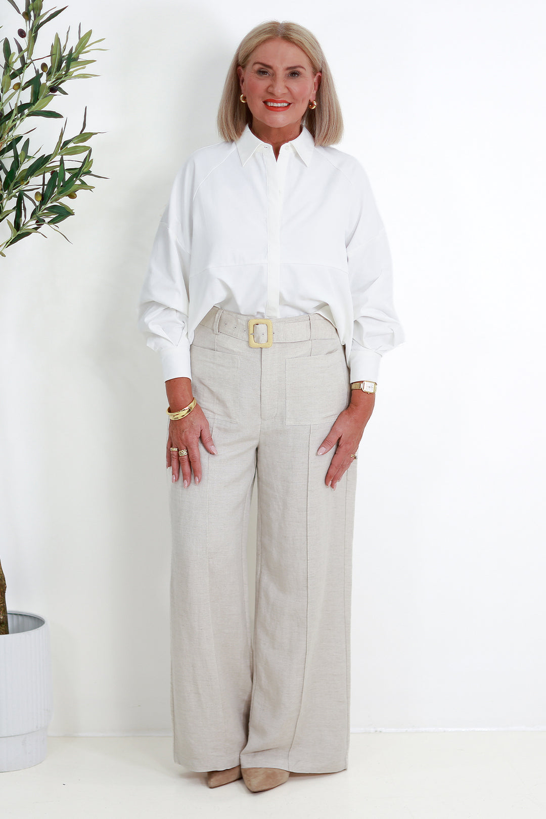 Ashby Peplum Shirt | WHITE
