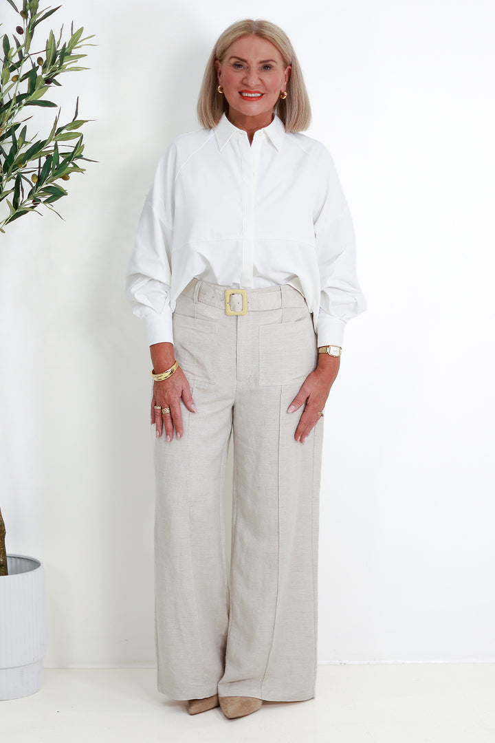 Ashby Peplum Shirt | WHITE