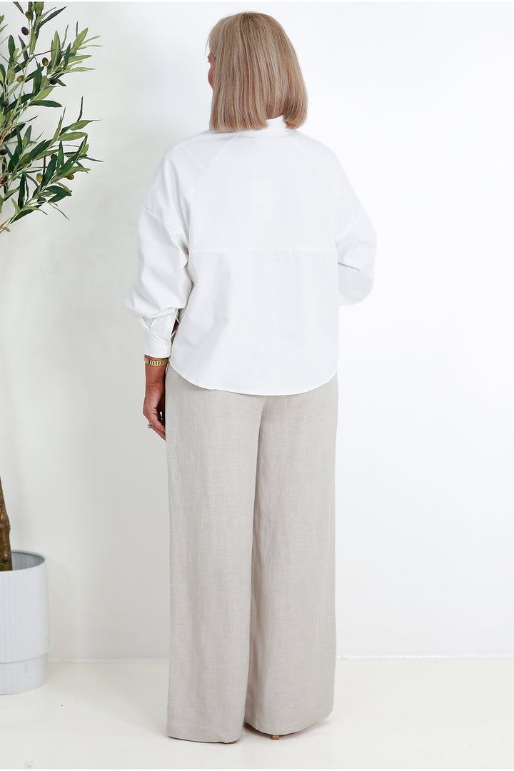 Ashby Peplum Shirt | WHITE
