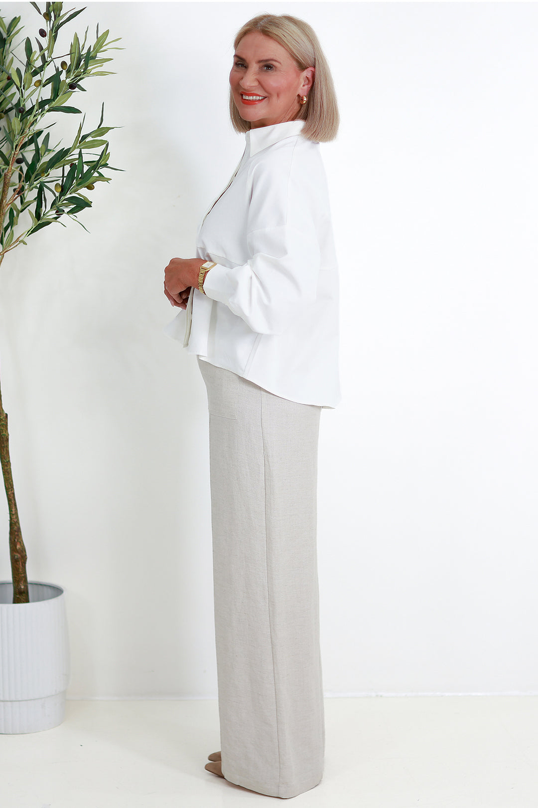 Ashby Peplum Shirt | WHITE