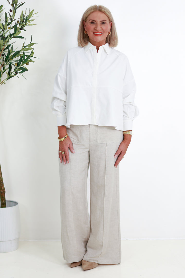 Ashby Peplum Shirt | WHITE