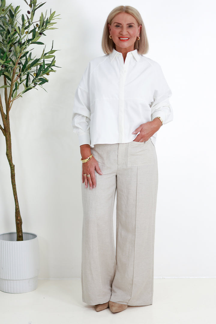 Ashby Peplum Shirt | WHITE
