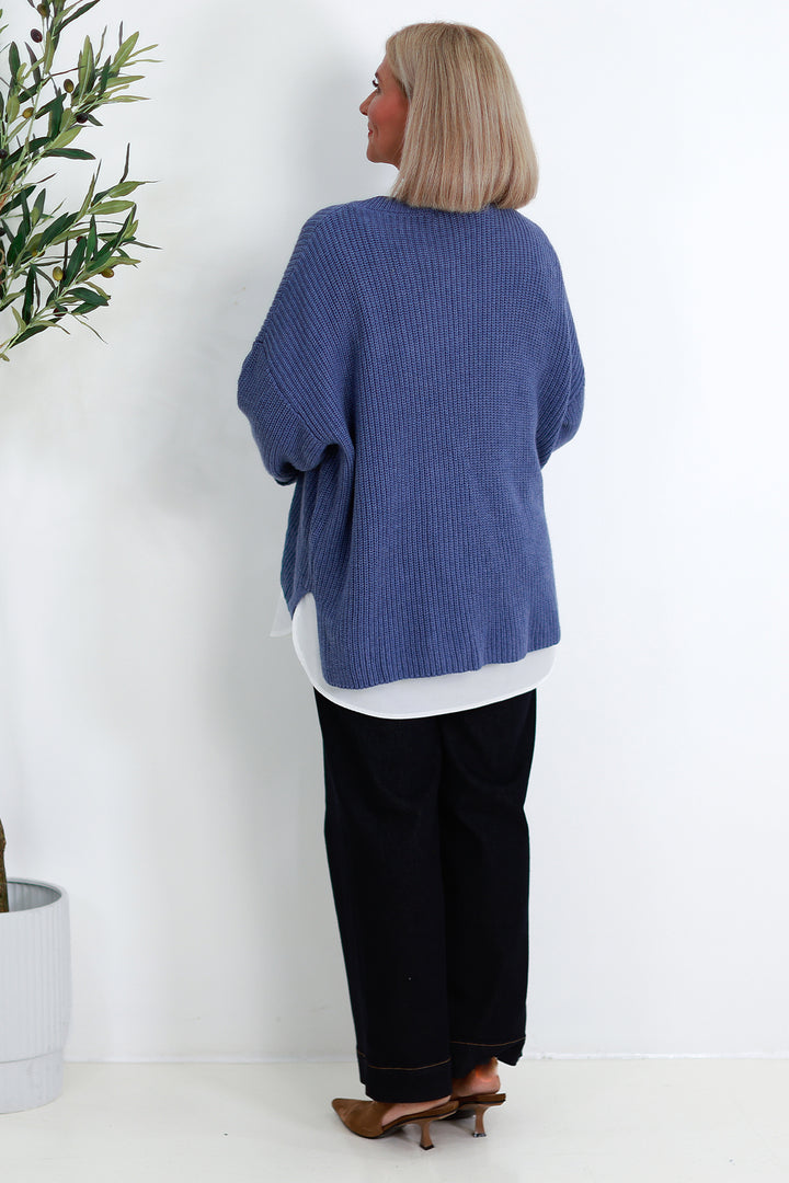 Cross Over Cardi | BLUE DUSK