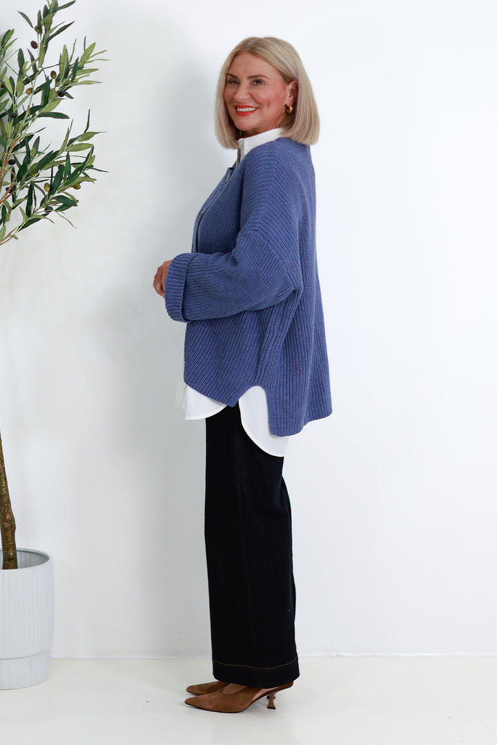 Cross Over Cardi | BLUE DUSK