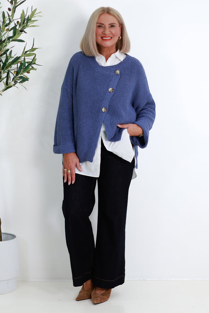Cross Over Cardi | BLUE DUSK