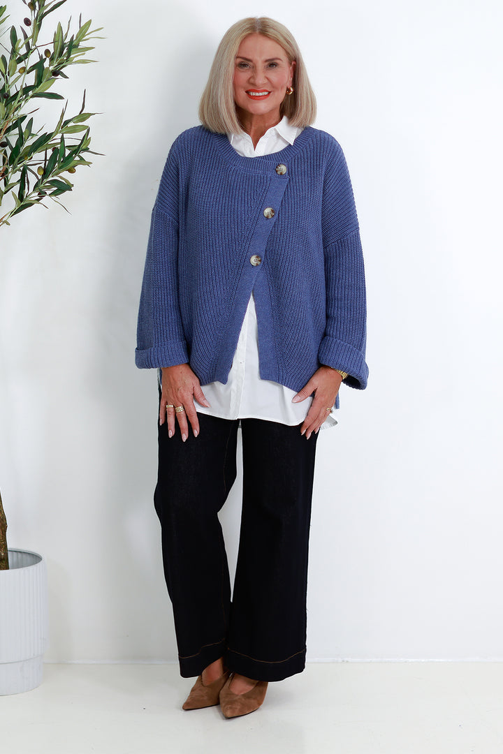 Cross Over Cardi | BLUE DUSK