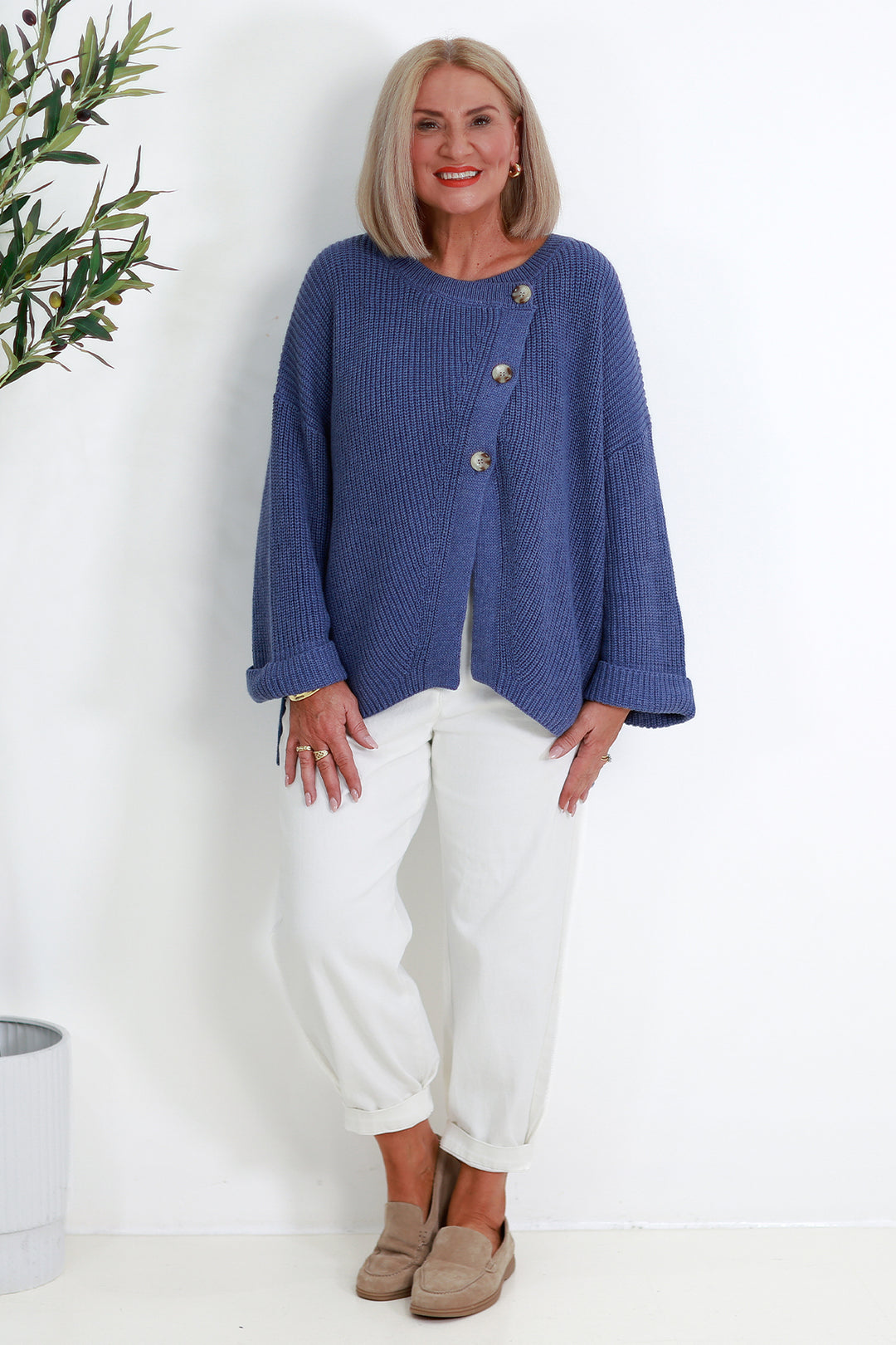 Cross Over Cardi | BLUE DUSK