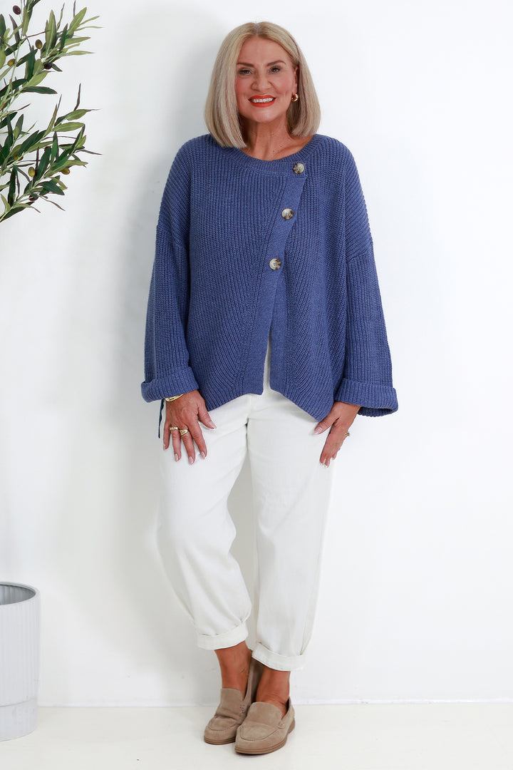 Cross Over Cardi | BLUE DUSK