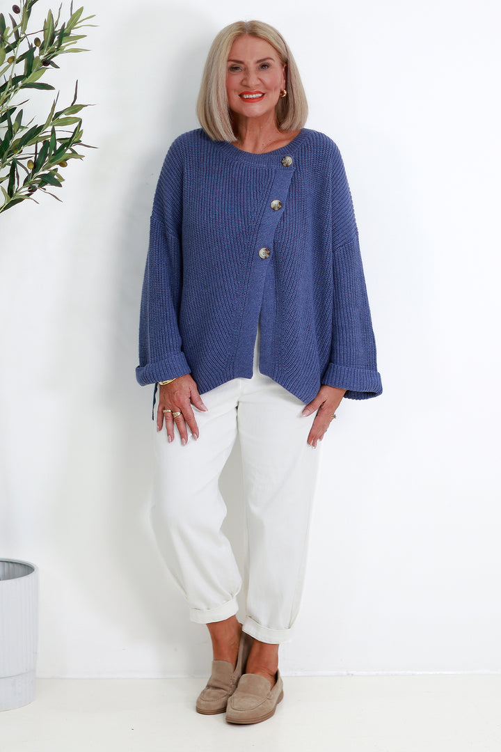Cross Over Cardi | BLUE DUSK