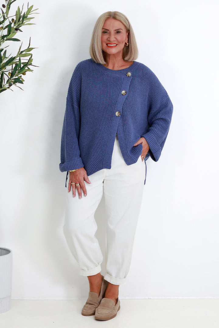 Cross Over Cardi | BLUE DUSK