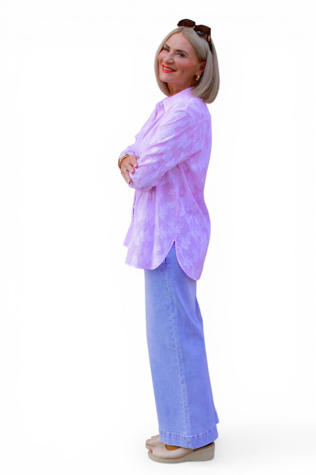 Lacey Stripe Shirt | Pink